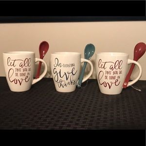 Coffee Mug with matching Spoon Set NEW